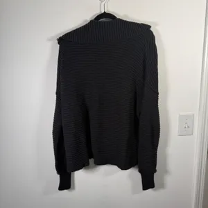 Free People Marlie Pullover Sweater Black Fringe Boho Western Womens Medium thumbnail 9