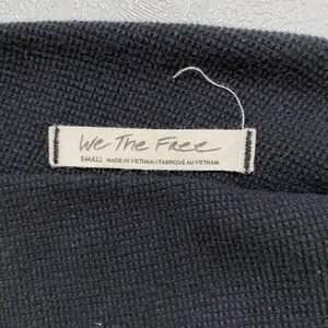 We The Free Black Waffle Knit Long Sleeve Crop Top Size Small Boho thumbnail 3
