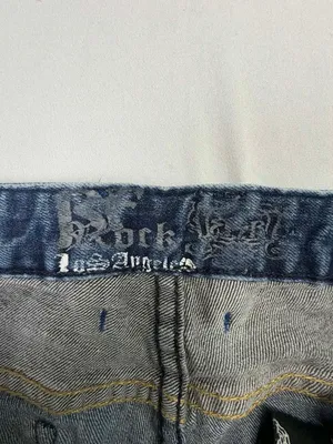 ReRock for Express Womens Embroidered Bootcut Blue Jeans thumbnail 3