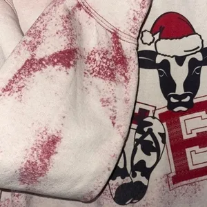 Gildan Heavy Blend Love Tie-Dye Sweatshirt Cow Christmas Holiday Sweatshirt thumbnail 3