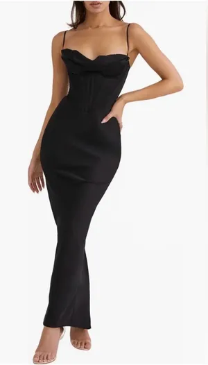 New House of CB Charmaine Corset Dress Black XS - MSRP $285 thumbnail 1