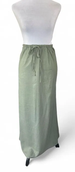 Green maxi skirt with drawstring waist, size L Size L thumbnail 1