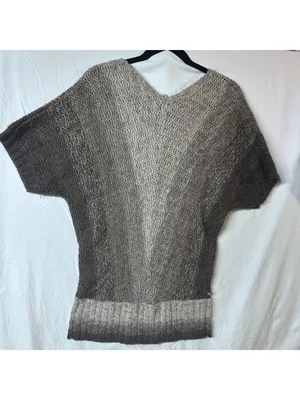 Paraphrase Women’s Small Oversized Y2K Wool Blend Sweater Boxy Pullover Knit Brown Tan thumbnail 9