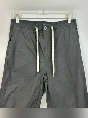 Vuori Gorpcore Ripstop Wide Leg Charcoal Grey Organic Cotton Pants Size Medium thumbnail 3
