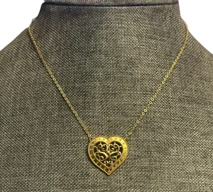Monet Vintage Filigree Heart Necklace thumbnail 1