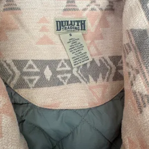 Duluth Trading Co Sherpa Festivest Pink Aztec Southwestern Button Vest Small thumbnail 4