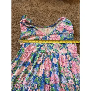 Lilly Pulitzer Kawai Flutter Sleeve V-Neck Dress Multi Spring in Your Step M thumbnail 4