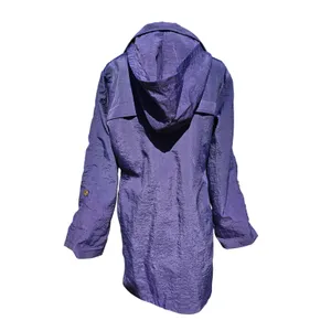 GET Purple Crinkle Nylon Hooded Windbreaker Jacket Gold Hardware 5809LNL Small‎ thumbnail 6