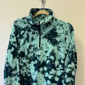 Columbia Abstract Fleece Quarter Zip Pullover Mint Green Blue Tie Dye Print XL thumbnail 3
