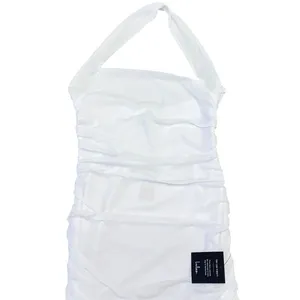 Lulus Attractive Radiance White Mesh Ruched Halter Mini Dress size L thumbnail 5
