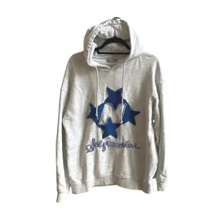 Aelfric Eden Hoodie Womens Medium Gray Blue Star Y2K Streetwear Chenille Patch thumbnail 3