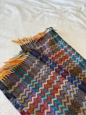 Natural Life Multicolor Chevron Zigzag Oversized Scarf Wrap Shawl Fringe thumbnail 2