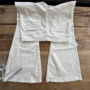 NWT Free People Penny Pull on Flare Jeans ~ White~ size 32 🤍 thumbnail 13