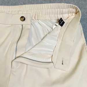 Manfinity UrbanChill Wide Leg‎ Women Large Cream Pleated Side Stripe Flaw GUC thumbnail 4