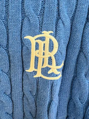 Lauren Ralph Lauren Royal Blue Short-Sleeve Cable-Knit Crewneck Sweater Size L thumbnail 2