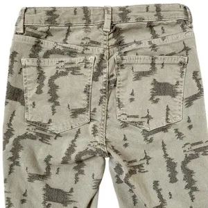 Free‎ People Women's Green Long and Lean Edgy Camo Skinny Denim Jeans - 27 thumbnail 5