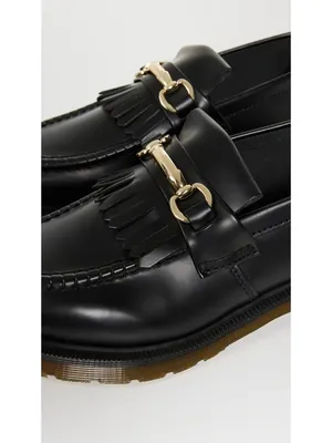 NEW Dr. Martens Adrian Snaffle in Black Smooth Leather Kiltie Loafers W 8 / M 7 thumbnail 4