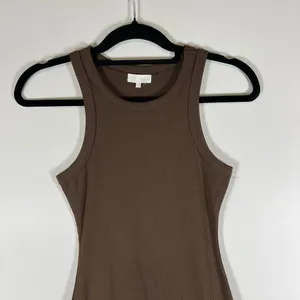 Meshki Dress‎ Women's Small Brown Ribbed Knit Side Slit Bodycon Sleeveless thumbnail 3