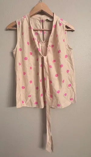 KATE SPADE Polka Dot Tie-Neck Top thumbnail 1