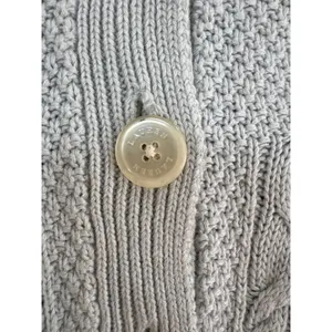 Lauren Ralph Lauren Linen‎ Cotton Cable Knit Shawl Collar Cardigan Blue Grey L thumbnail 5