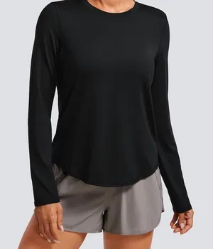 🔴CRZ Yoga Lightweight Long Sleeve Workout Running High Neck Athletic thumbnail 1