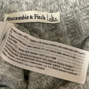 Abercrombie & Fitch Women's Gray Off The Shoulder Long Sleeve Sweater Top Size L thumbnail 4