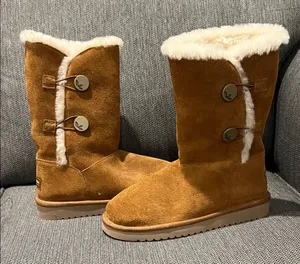 Koolaburra Tan Suede Winter Boots with Button Accents Size 7 thumbnail 1