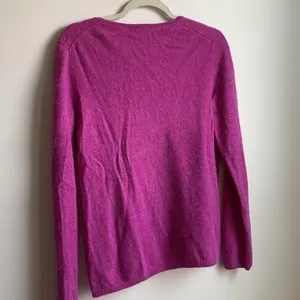 Charter Club V- Neck 100% Cashmere Sweater (Sz L) Bright Heathered Purple thumbnail 5