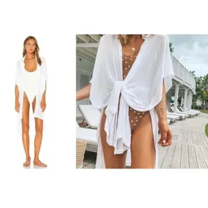 L*SPACE Anita Cover Up in White Size Medium / Large thumbnail 2