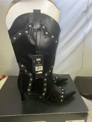 Women's Black Studded Pointed thumbnail 3