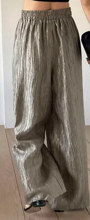 Wide legs pants Gold Size M thumbnail 2