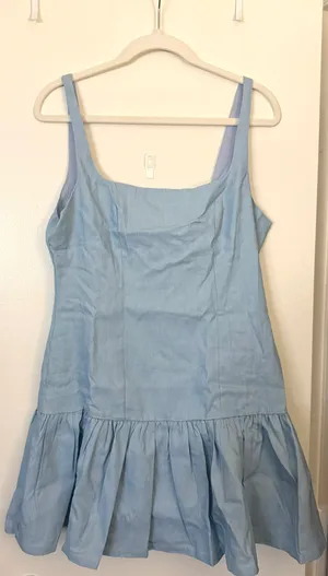 Lulus Blue Lace-Up Backless Drop Waist Mini Dress thumbnail 3