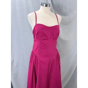 Abercrombie & Fitch Berry Dipped Waist Midi Dress Open Cutout Back M thumbnail 9
