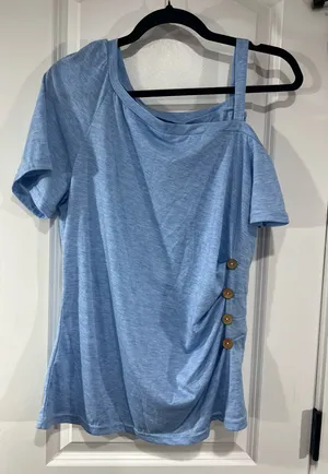 SheIn Pretty powder blue off the shoulder top thumbnail 1