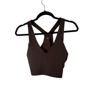 Quince Ultra Soft V-Neck Cropped Tank Heather Espresso‎ Lounge NWOT Womens Small thumbnail 2