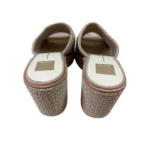Dolce Vita Ladin Platform Sandals 9 Beige Crochet Block Heel Slide 90s Y2K Boho thumbnail 4