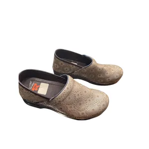 Dansko XP wms tan leather geometric nursing clogs shoes sz 41/10.5-11 SKU 9964 thumbnail 3
