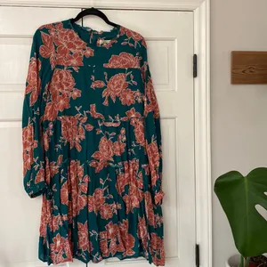 ANTHROPOLOGIE‎ Maeve Esther Floral Tiered Tunic Dress New NWT Small Green Orange thumbnail 4