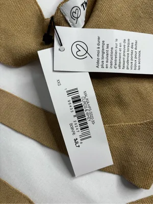 Wrap Front Crop Top in Beige Tan Size XXS thumbnail 4