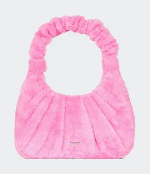JW PEI Gabbi Terry Ruched Pink Faux Fur Fuzzy Hobo Handbag Revolve thumbnail 1