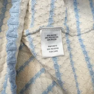 Freshman 1996 Tank Top Womens L Blue & White Striped Cropped Cami Stretch thumbnail 8