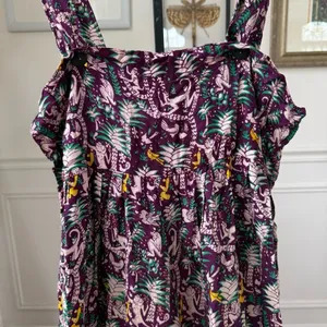 We Be Bop Purple Monkey Print Overalls Romper OSFM Size M thumbnail 9