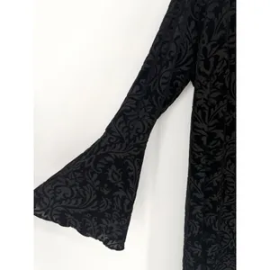ECI Burnout Velvet Shift Dress Large Black Whimsigoth Fairy Dark Academia Witchy thumbnail 3