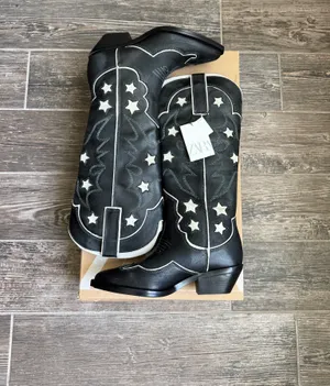 Zara Star Genuine Leather Cowboy Western Boots thumbnail 3