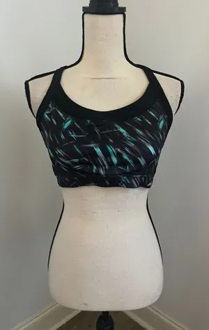 Abstract Print Racerback Sports Bra Size Large Activewear Fit Girl Yoga Running thumbnail 1