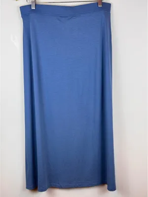 Peruvian Connection Pima Cotton Blue Maxi Skirt Large L Made Peru Minimalist thumbnail 7