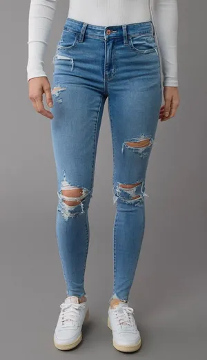 👖American Eagle High-Waisted Jegging Distressed Skinny Jeans👖 ~4 thumbnail 1