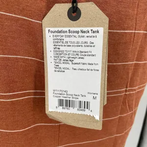 NWT prAna Foundation Scoop Neck Tank Top Shirt Size Medium Orange Stripe Stretch thumbnail 5