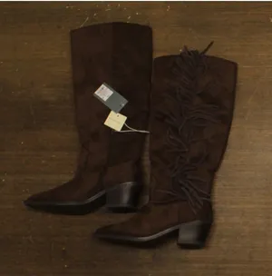 Universal Thread Womens Patsy Tall Fringe Western Boots Brown Multi 8.5M thumbnail 1