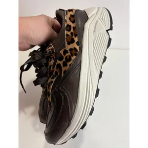 BOEMOS Leather Leopard Sneakers Vibram Sole‎ Made in Italy Womens 37 Pony Hair thumbnail 9
